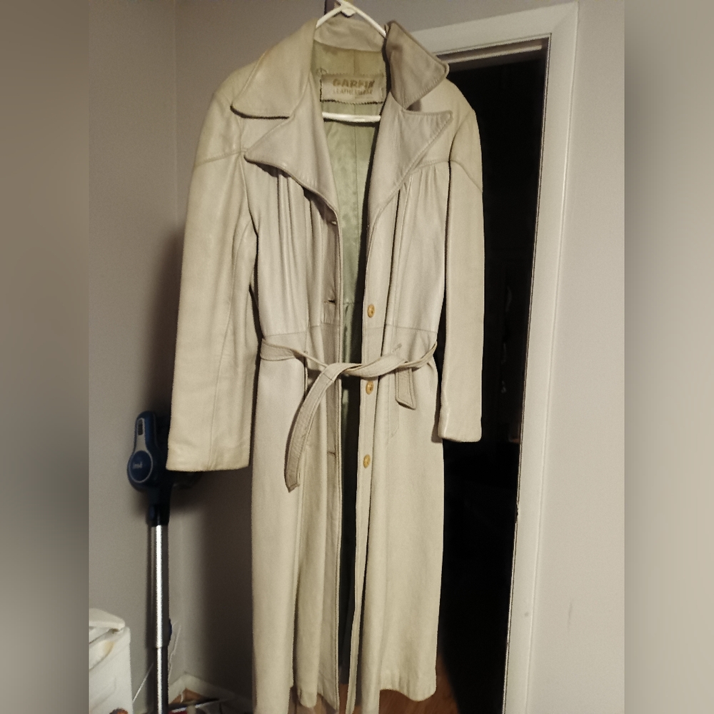 Vintage leather trench coat